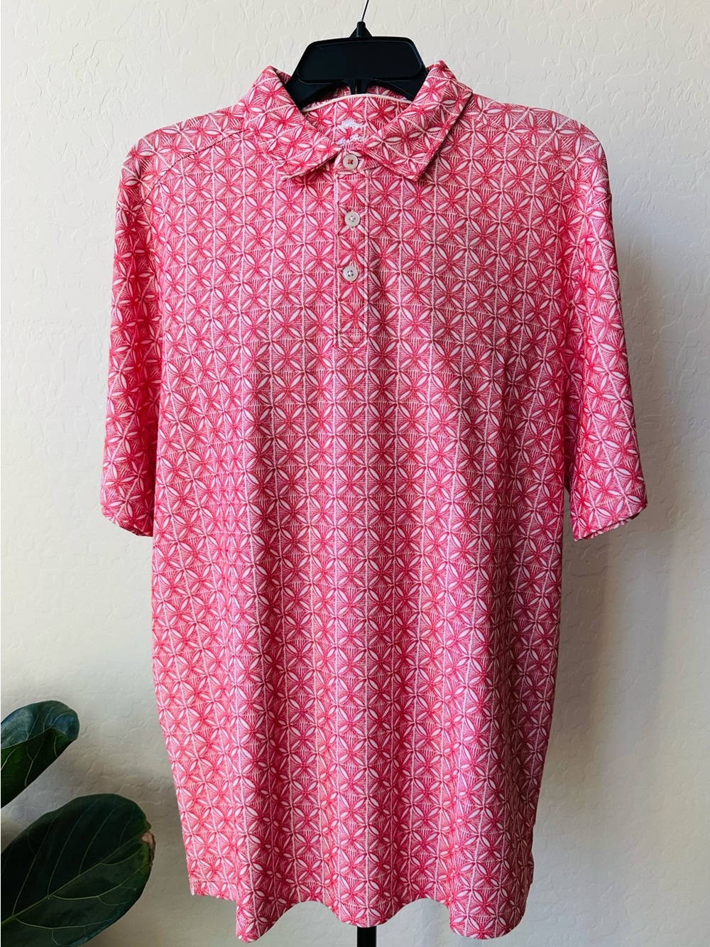 NWT Tommy Bahama Ocean Mosaic Burnt Coral Polo Size L